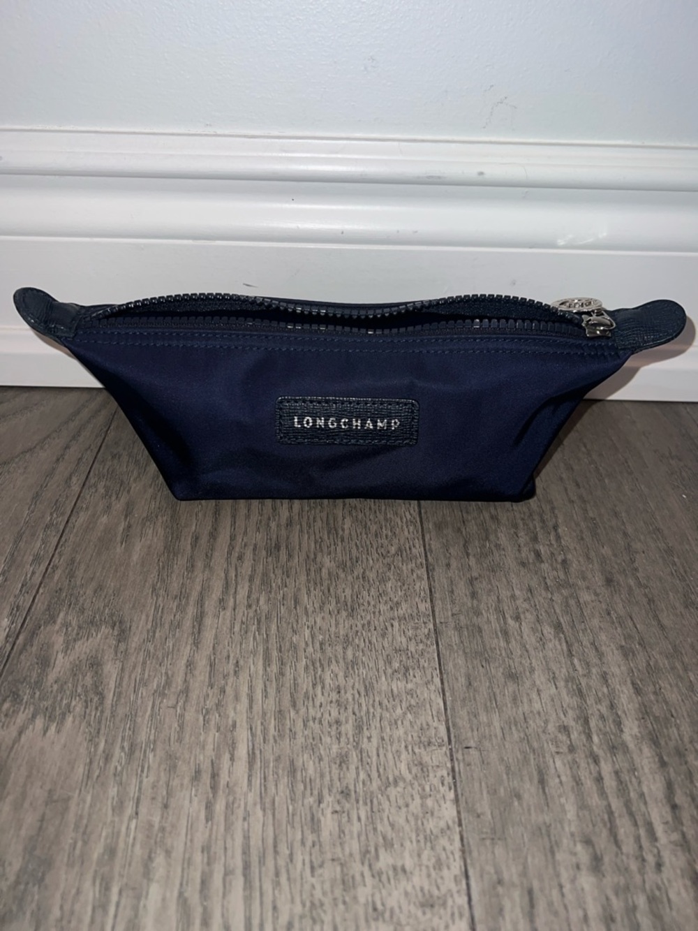 Longchamp Navy Nylon Toiletry Pouch